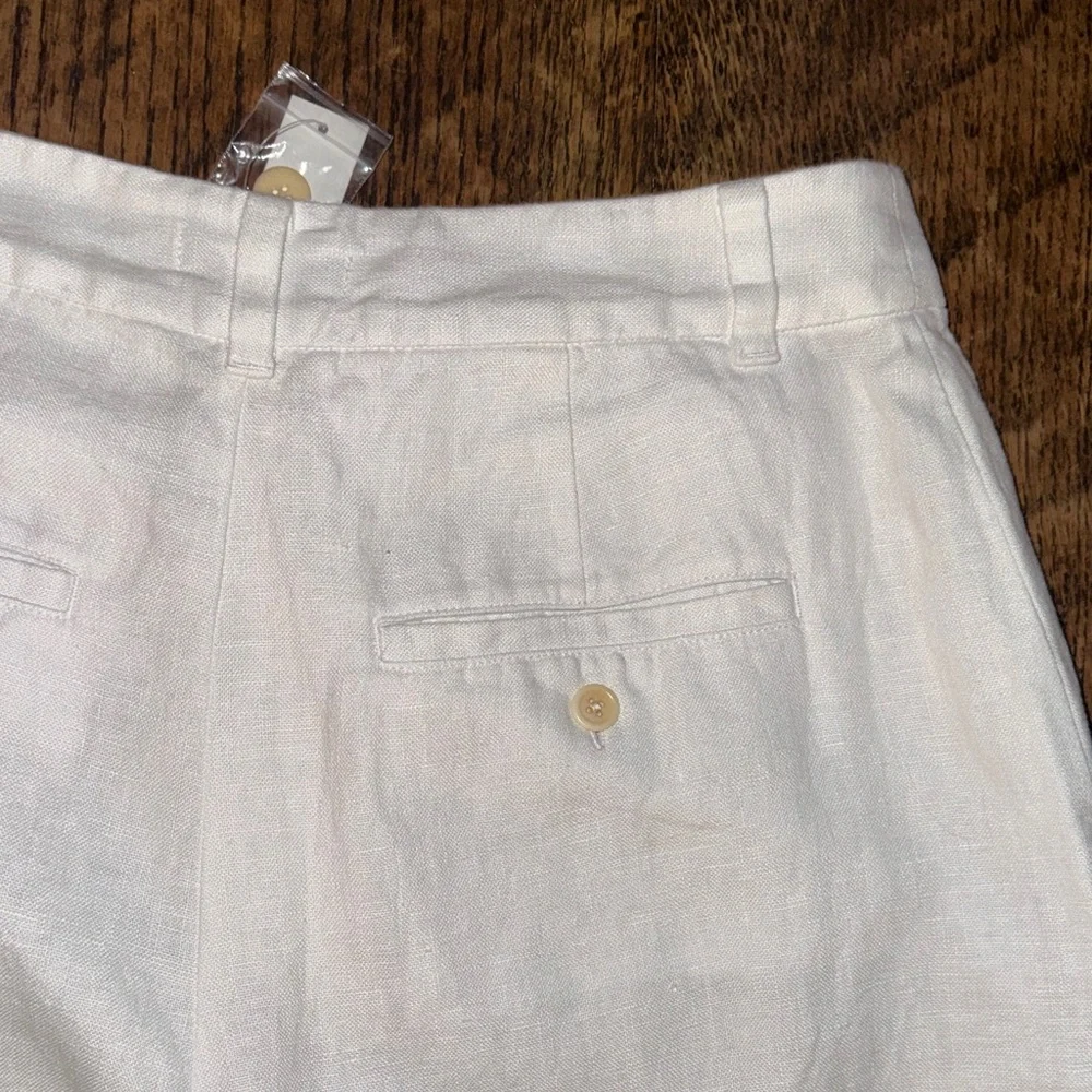 Madewell size 8 NWT NEW White Wide-Leg Linen Pants - Picture 2 of 12